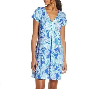 Lilly Pulitzer Amina Cap Sleeve Dress Blue Haven Pop Up Into the Deep small NWT!